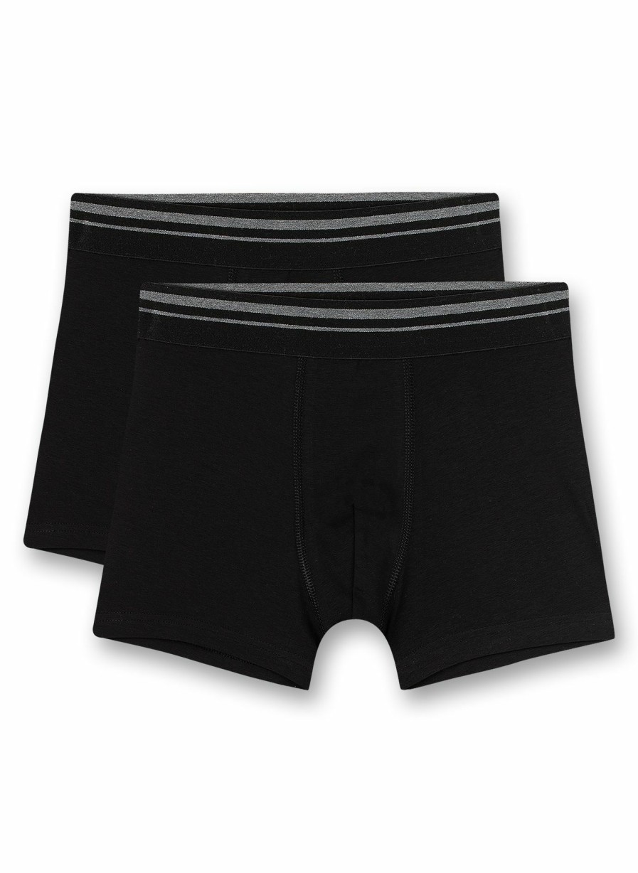 Jungs 3-14 Sanetta Shorts | Jungen-Hipshorts (Doppelpack) Schwarz