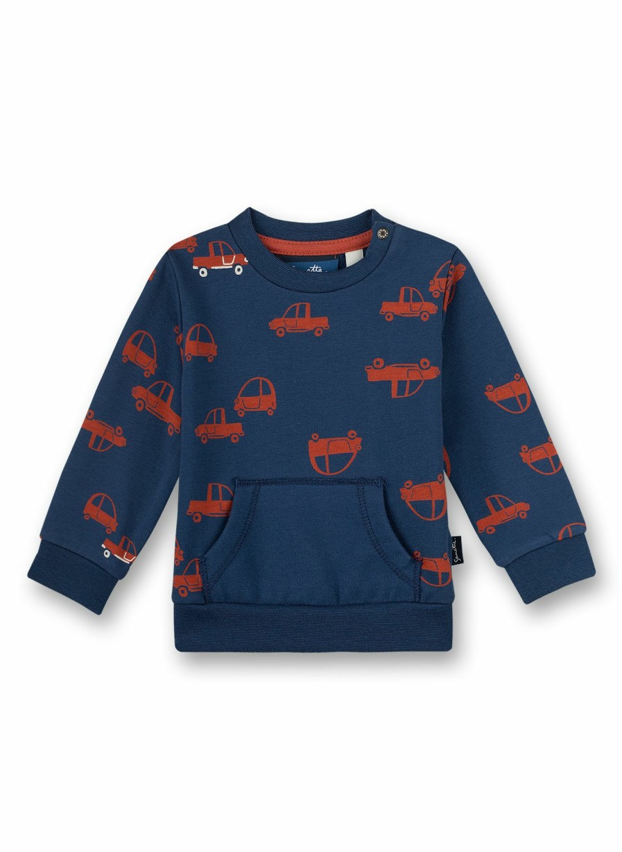 Jungs 0-3 Sanetta Sweatshirts | Jungen-Sweatshirt Dunkelblau Little Car