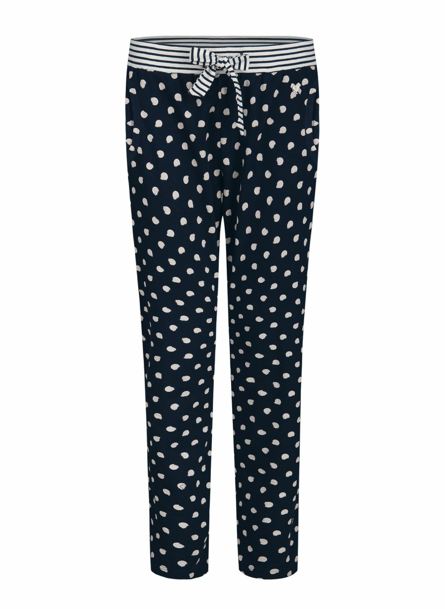 Damen Sanetta Pants | Damen-Schlafhose Dunkelblau Dots