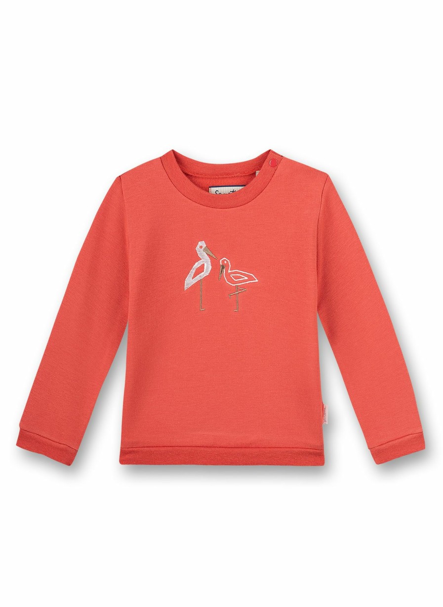 Madchen 0-3 Sanetta Sweatshirts | Madchen-Sweatshirt Rot Family Stork