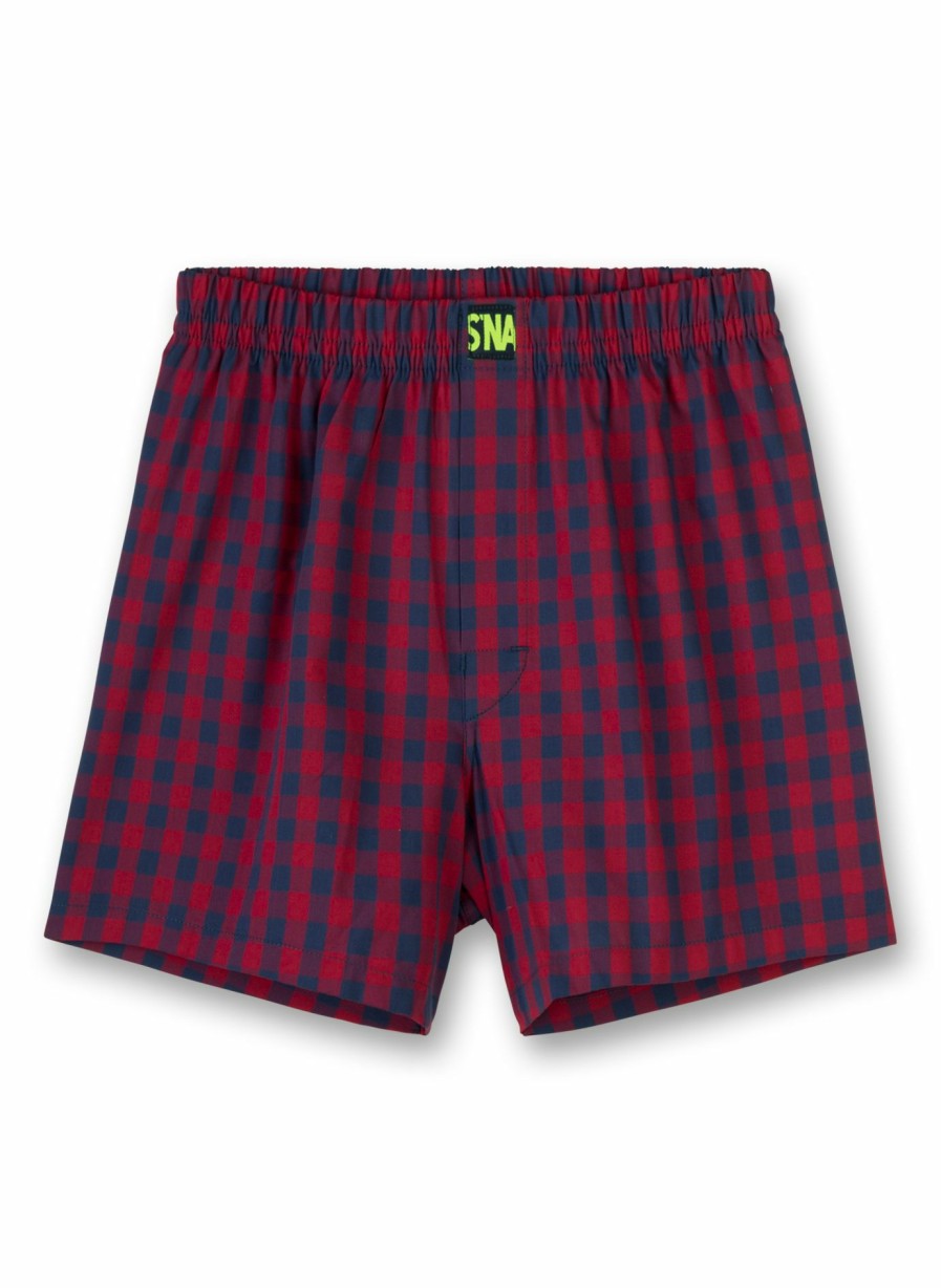 Jungs 3-14 Sanetta Shorts | Jungen-Boxershorts Rot Kariert