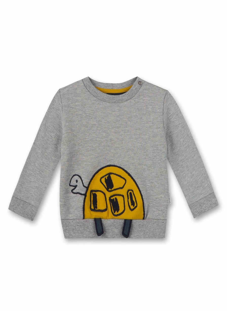 Jungs 0-3 Sanetta Sweatshirts | Jungen-Sweatshirt Graumelange Turtle