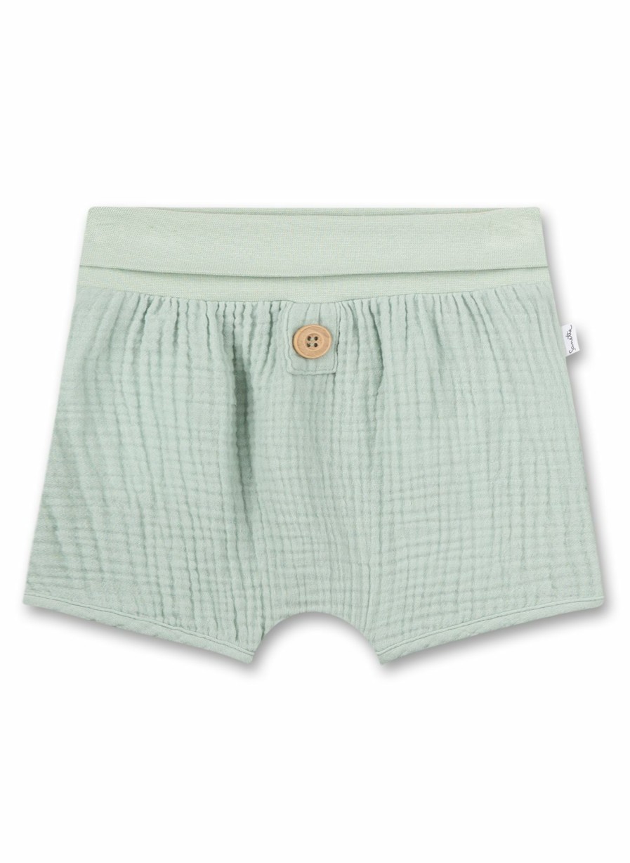 Jungs 0-3 Sanetta Hosen | Unisex-Shorts Musselin Grun