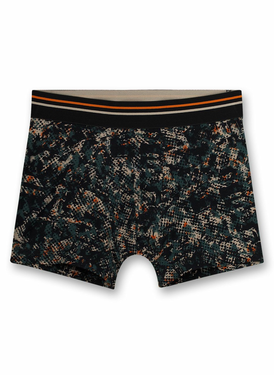 Jungs 3-14 Sanetta Shorts | Jungen-Hipshorts Dunkelgrun Camouflage-Print Street Vibes