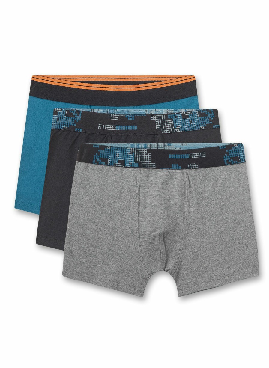 Jungs 3-14 Sanetta Shorts | Jungen-Hipshorts (Dreierpack) Grau