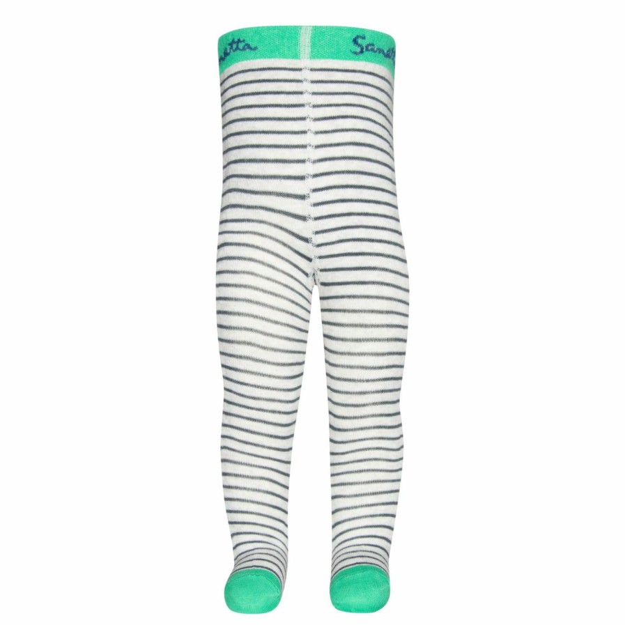 Jungs 0-3 Sanetta Accessoires | Jungen-Strumpfhose Grun Geringelt