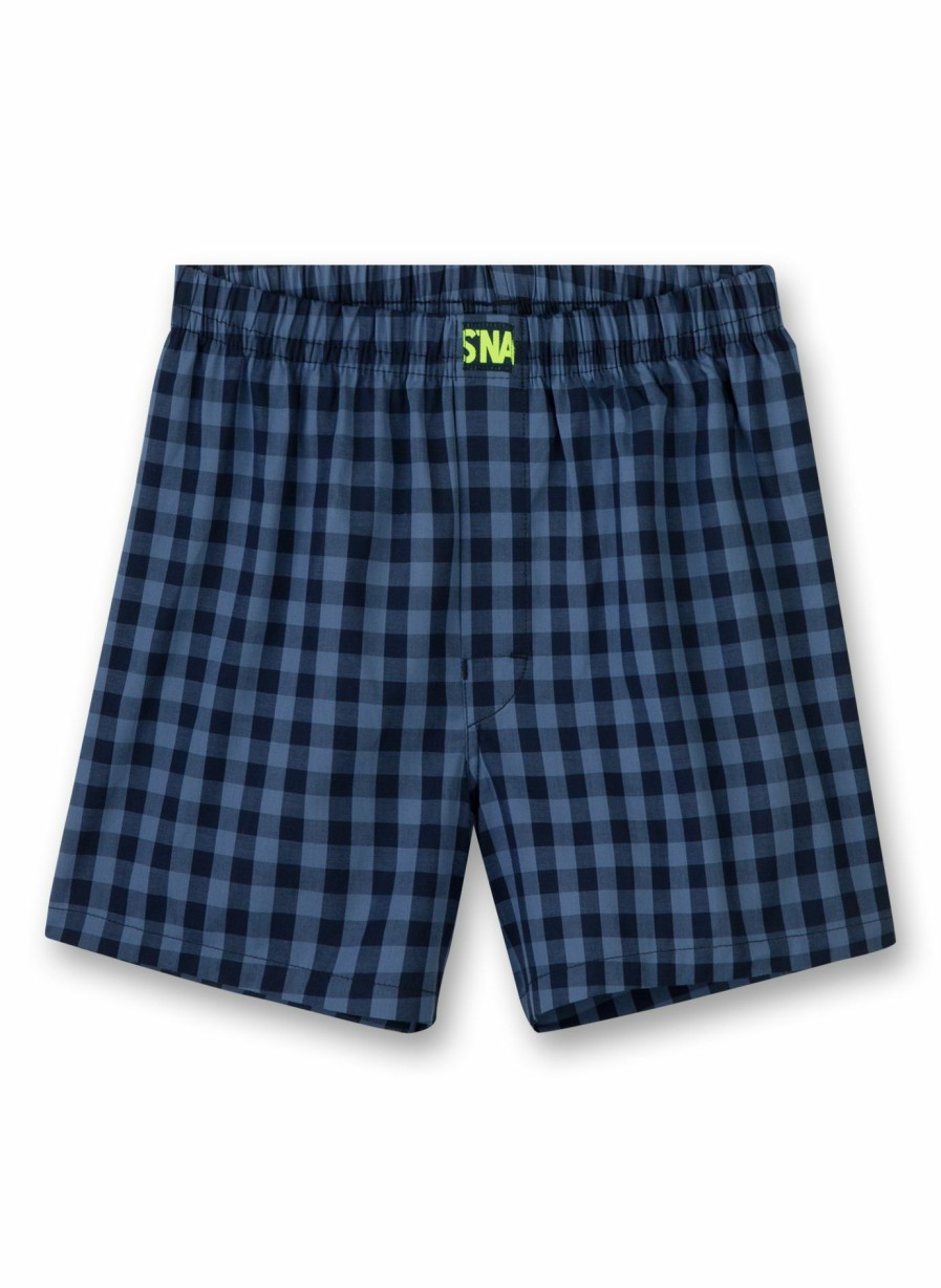 Jungs 3-14 Sanetta Shorts | Jungen-Boxershorts Blau Kariert