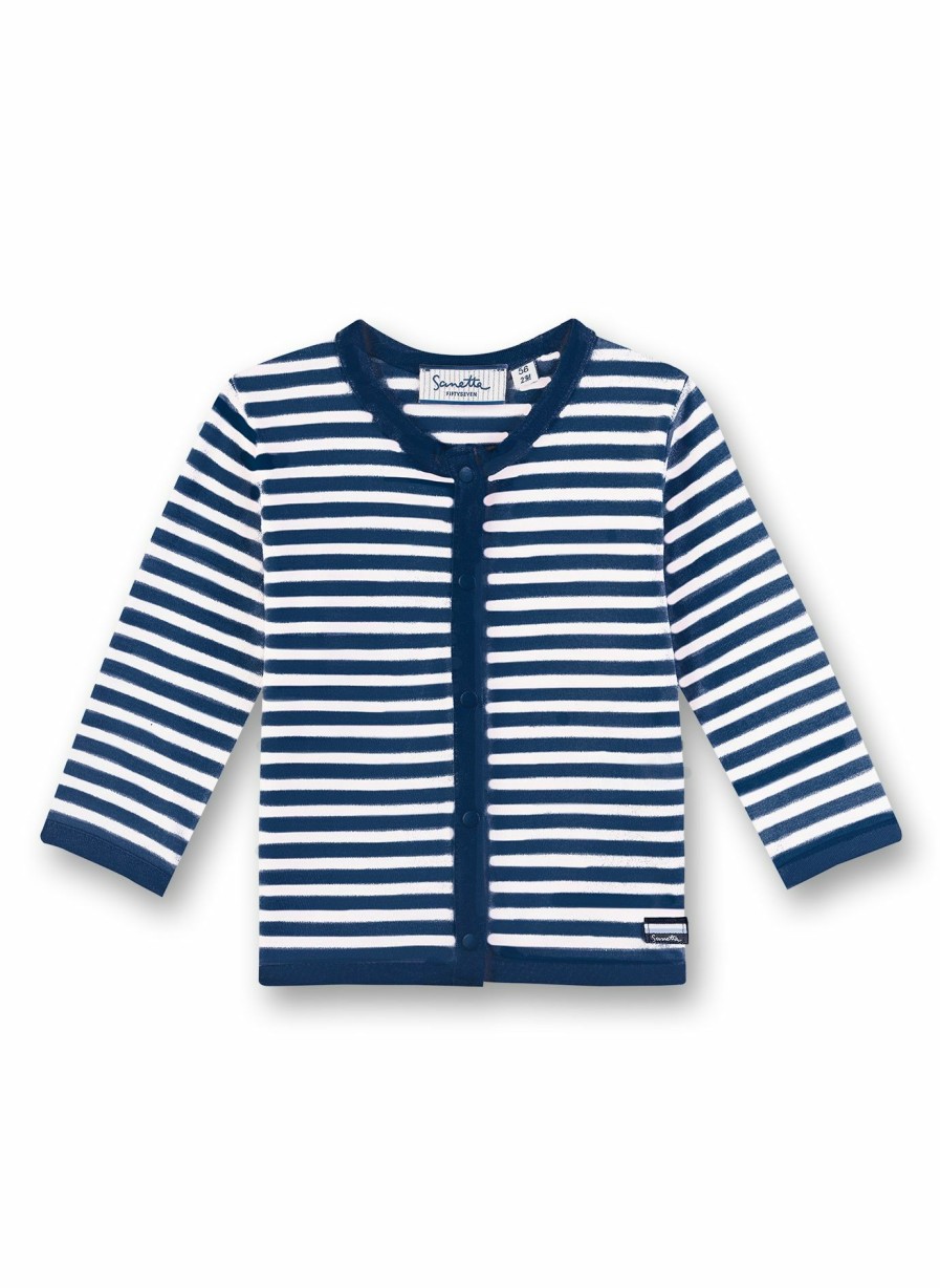 Jungs 0-3 Sanetta Sweatshirts | Jungen-Strickjacke Blau-Geringelt