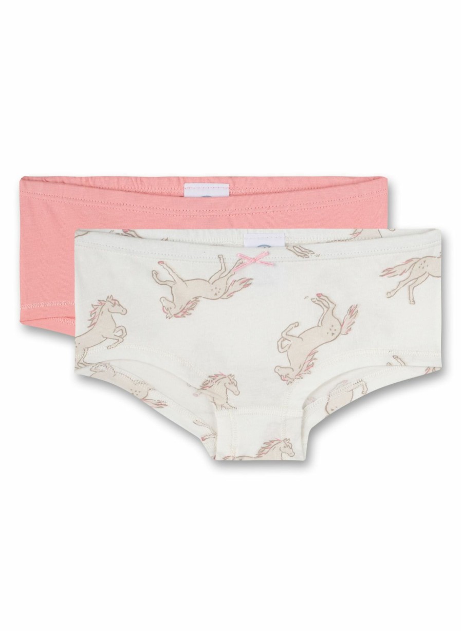 Madchen 3-14 Sanetta Panties & Hipster | Madchen-Cutbrief (Doppelpack) Off-White Und Rosa