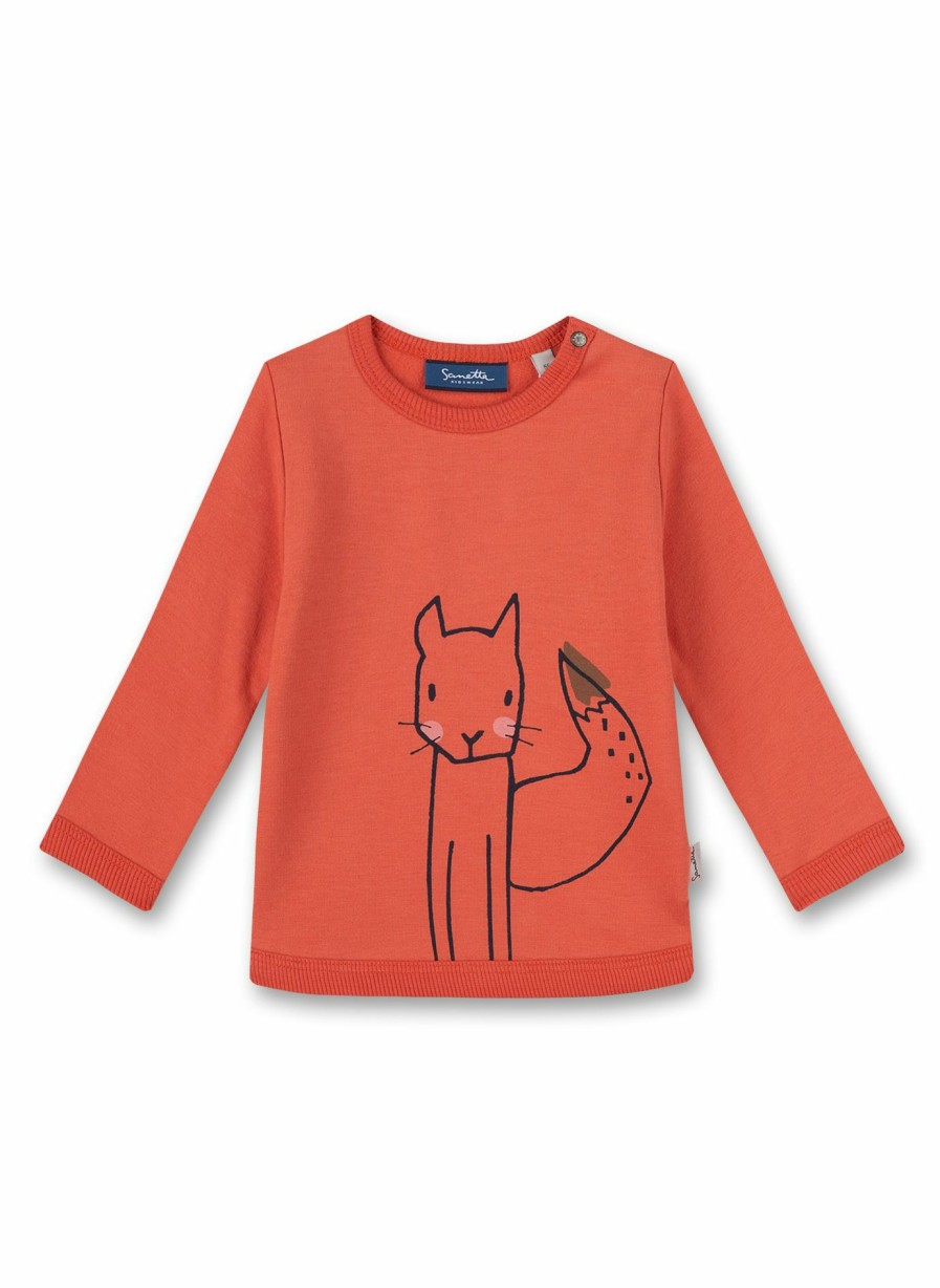 Madchen 0-3 Sanetta Sweatshirts | Madchen-Sweatshirt Orange Sweet Squirrel