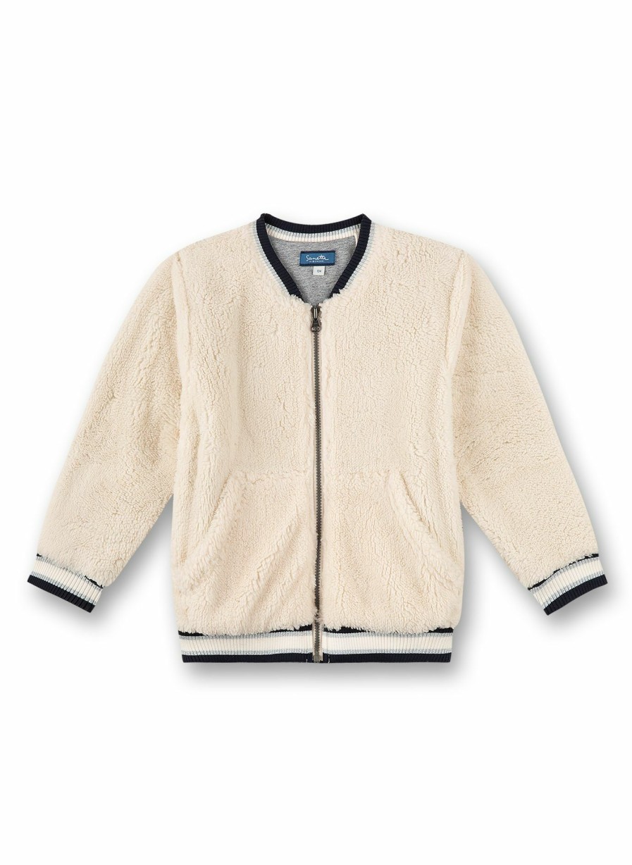 Madchen 3-14 Sanetta Jacken & Westen | Madchen-Jacke Off-White Teddy-Fleece