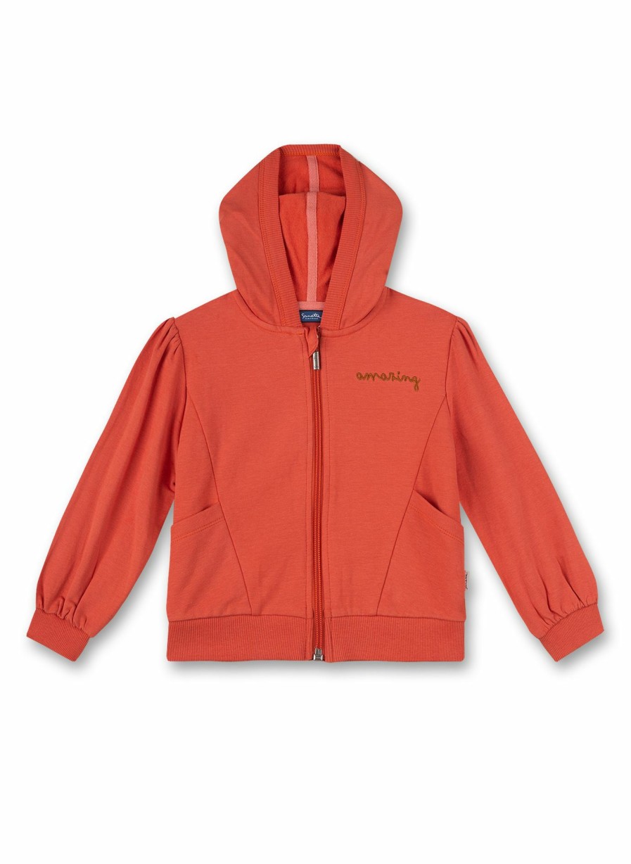 Madchen 3-14 Sanetta Jacken & Westen | Madchen-Sweatjacke Orange Flowers For You