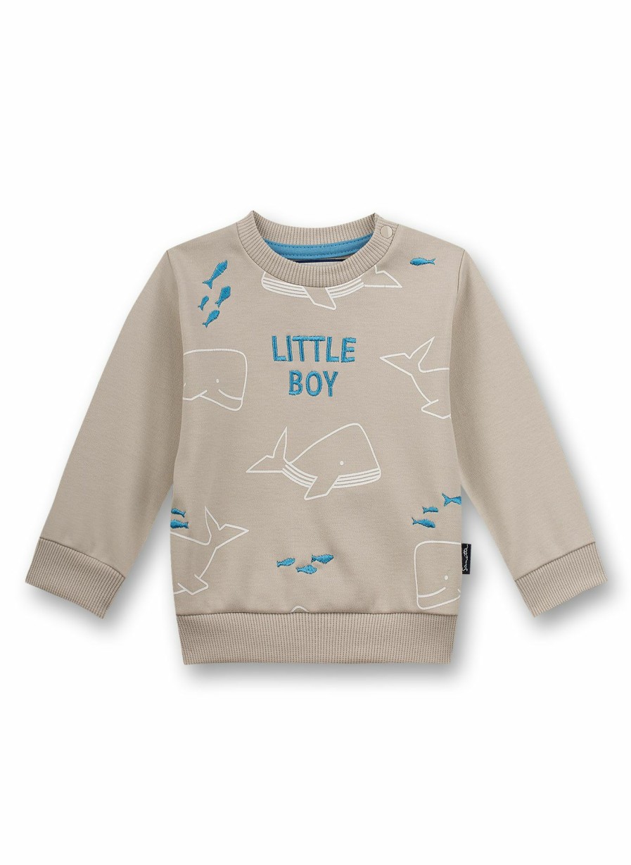 Jungs 0-3 Sanetta Sweatshirts | Jungen-Sweatshirt Beige Little Whale