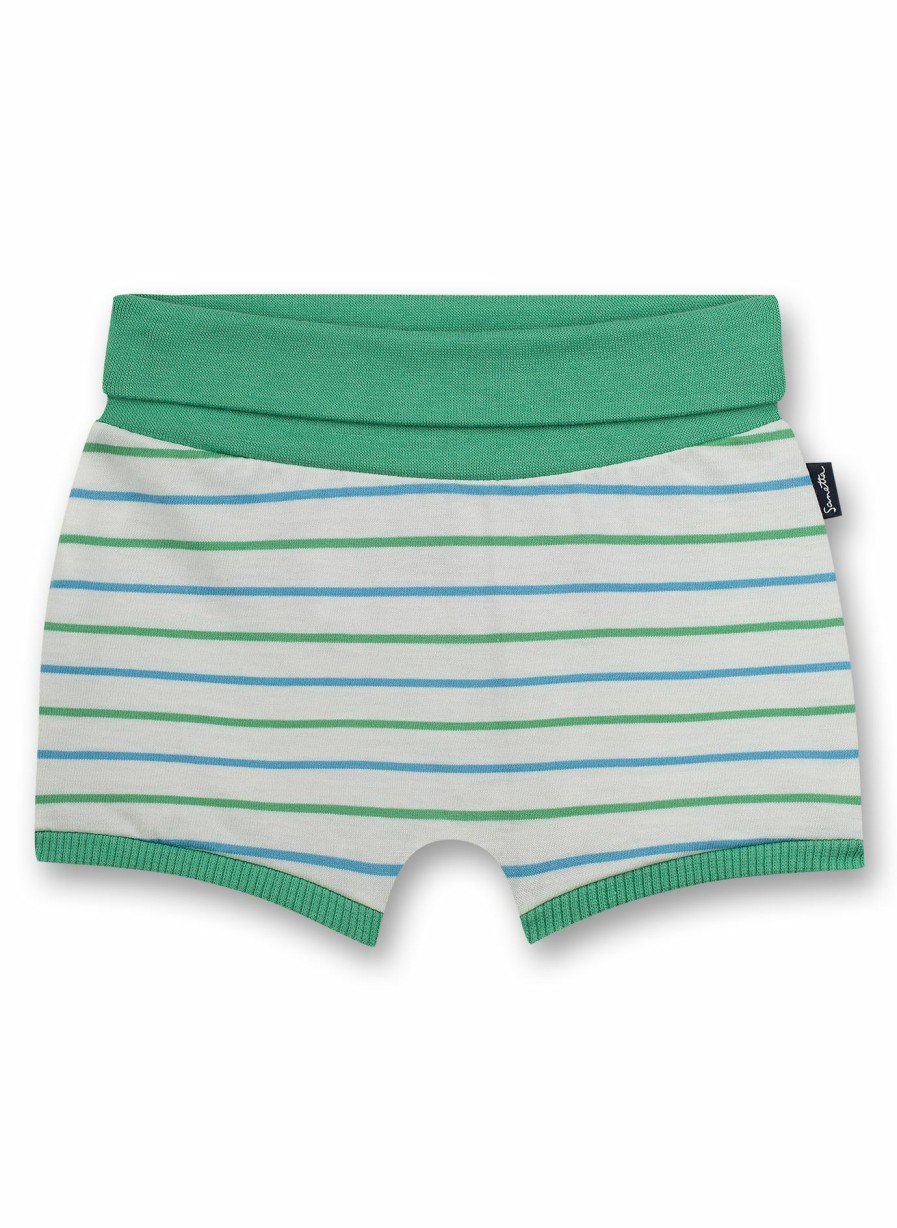 Jungs 0-3 Sanetta Hosen | Jungen-Shorts Off-White Ringel Little Whale