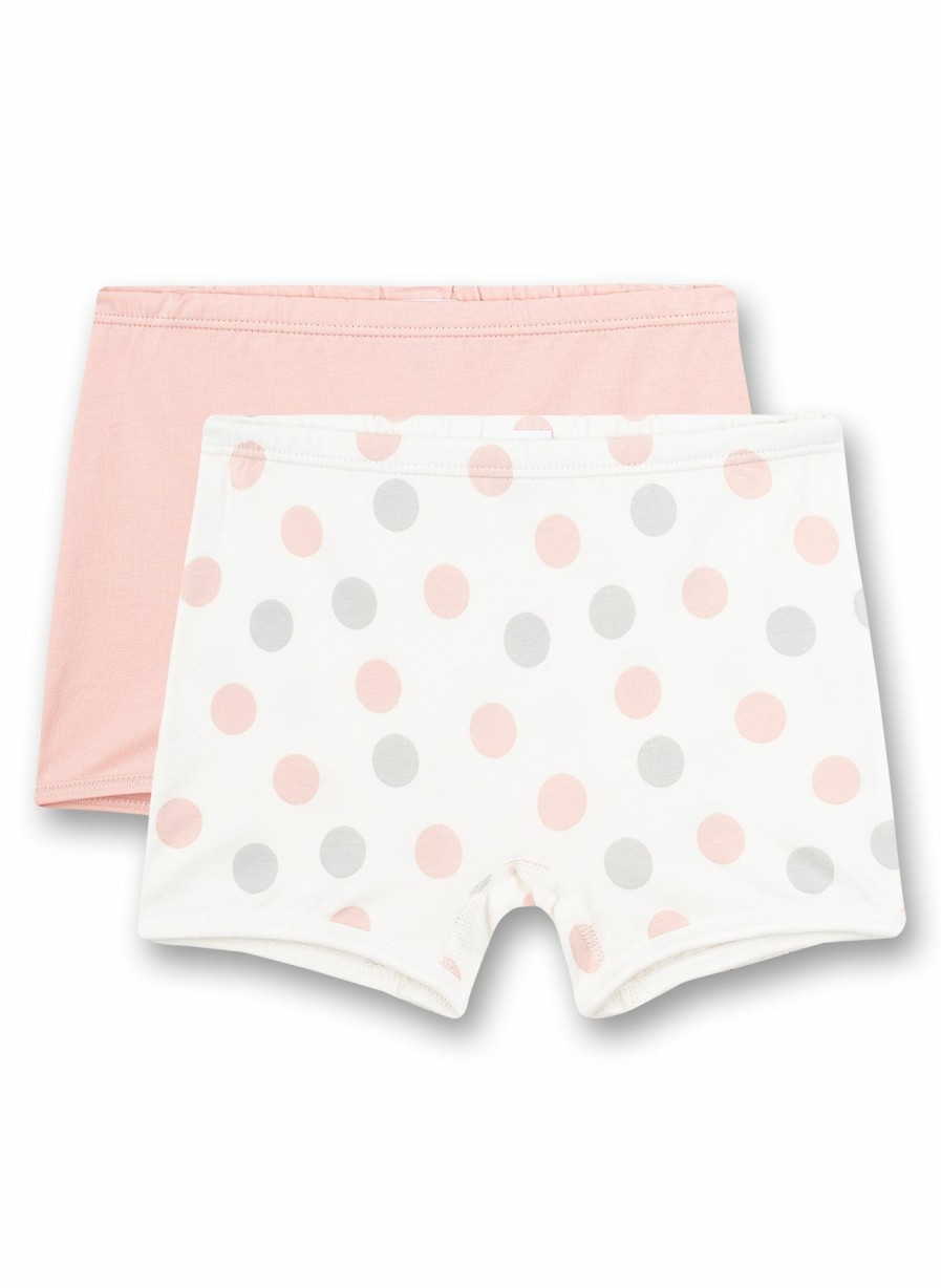 Madchen 3-14 Sanetta Panties & Hipster | Madchen-Shorts (Doppelpack) Dots-Allover Und Rosa