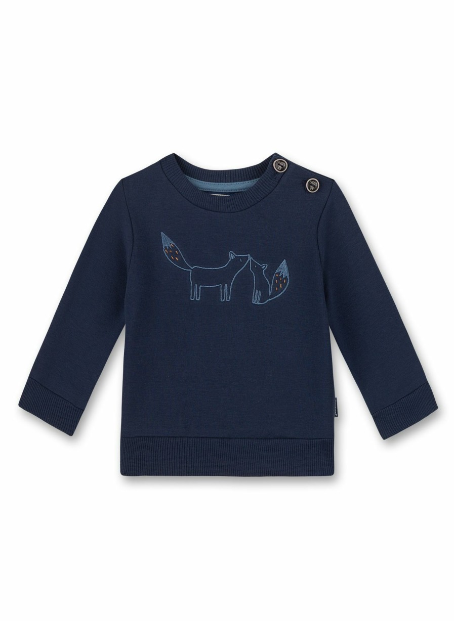 Jungs 0-3 Sanetta Sweatshirts | Jungen-Sweatshirt Blau Clever Fox