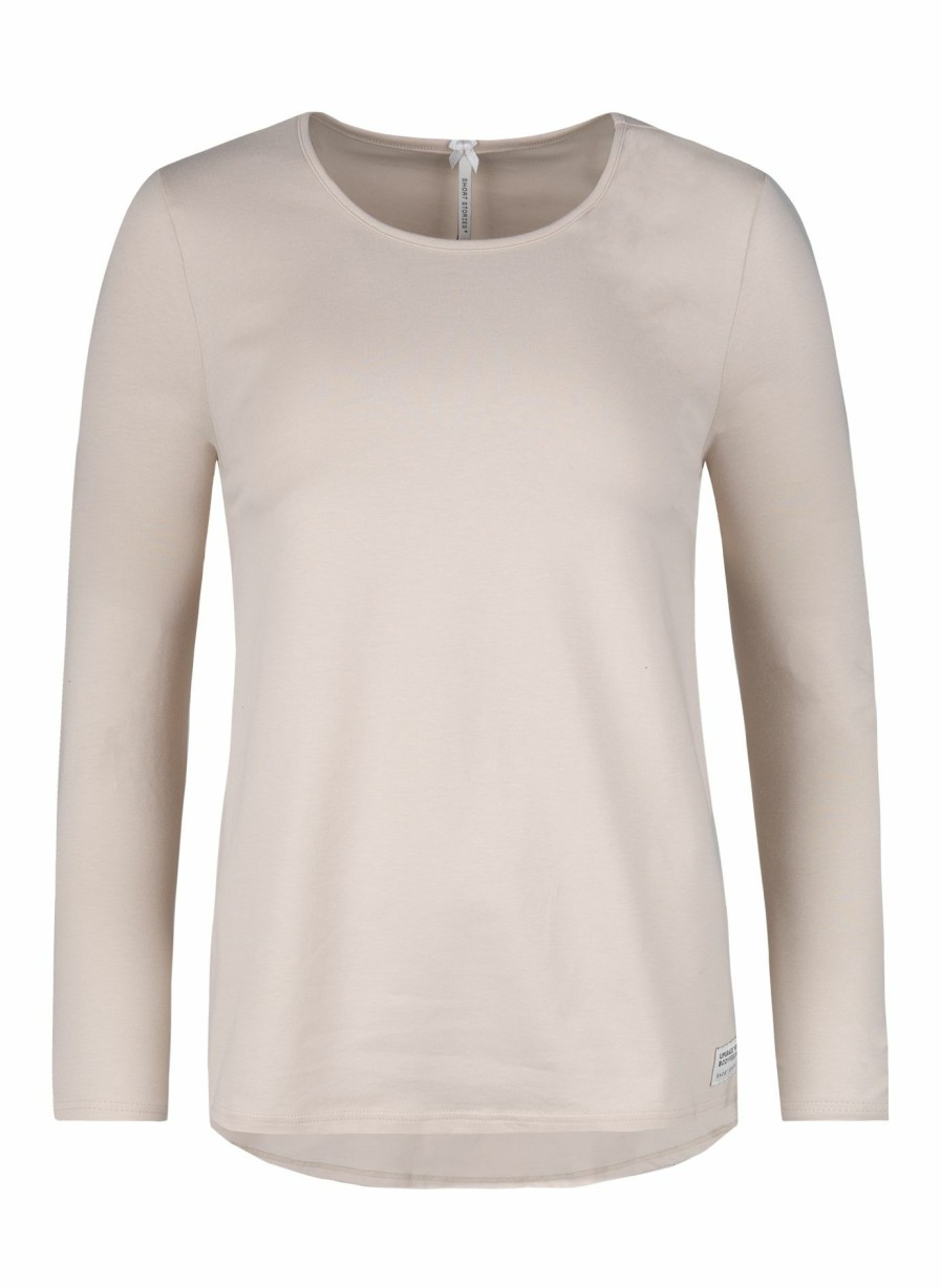 Damen Sanetta Tops | Damen-Langarmshirt Beige