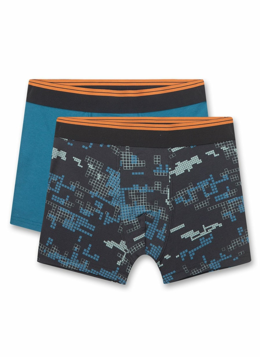 Jungs 3-14 Sanetta Shorts | Jungen-Hipshorts (Doppelpack) Dunkelgrau