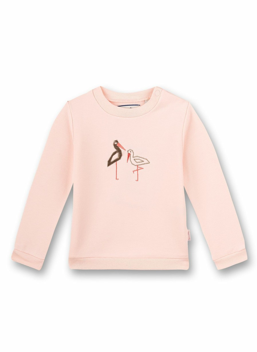 Madchen 0-3 Sanetta Sweatshirts | Madchen-Sweatshirt Rosa Family Stork