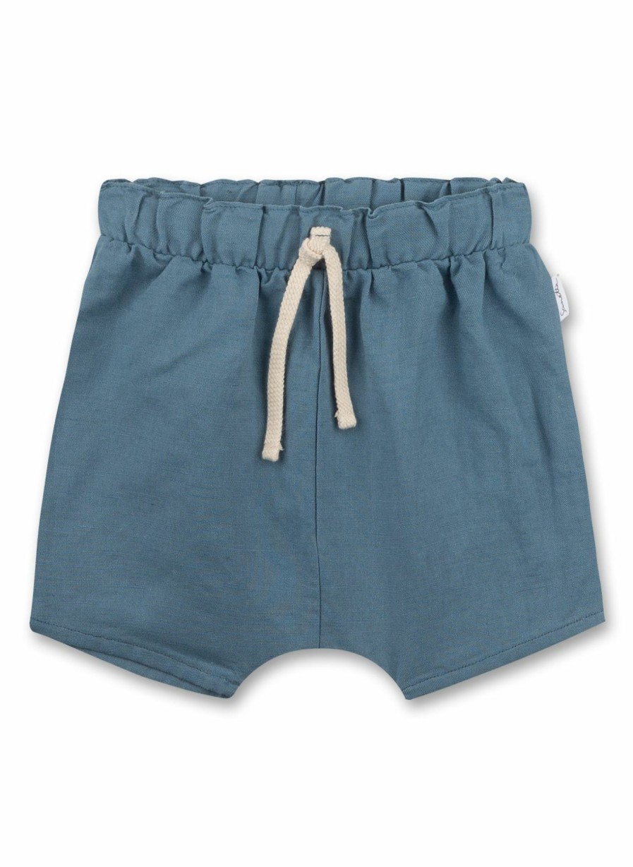 Jungs 0-3 Sanetta Hosen | Unisex-Shorts Aus Leinen Blau