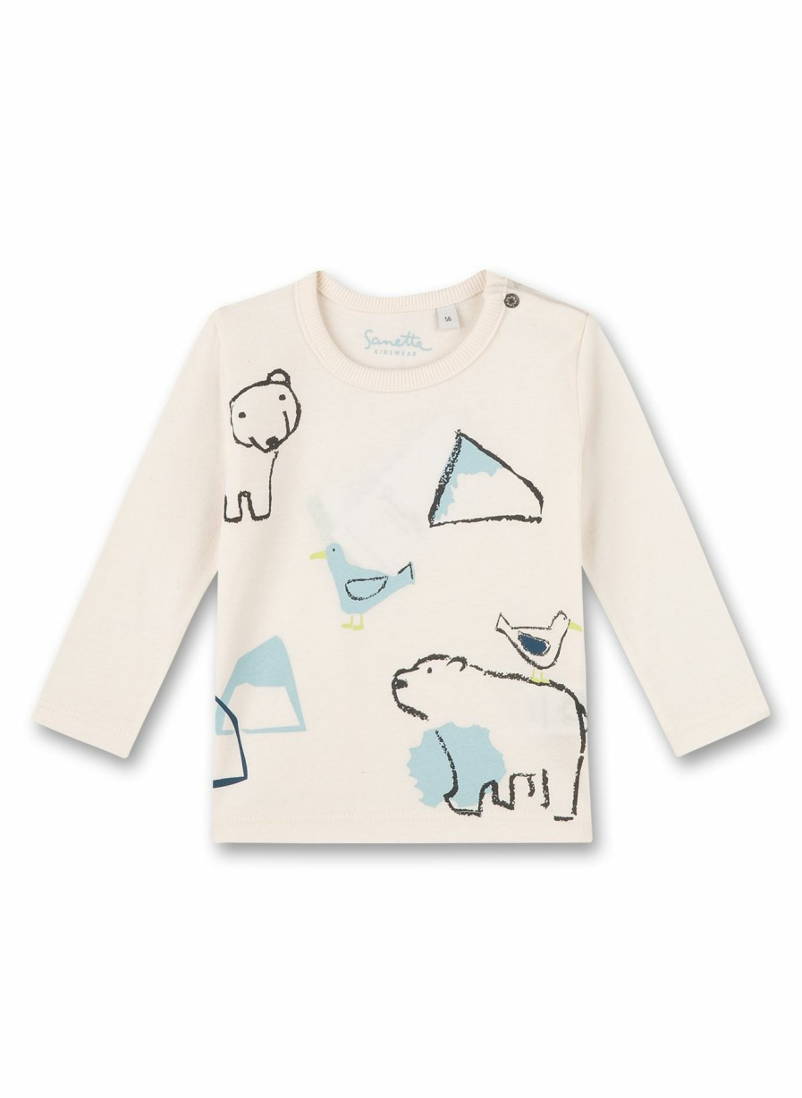 Jungs 0-3 Sanetta Shirts Langarm | Jungen-Shirt Langarm Off White