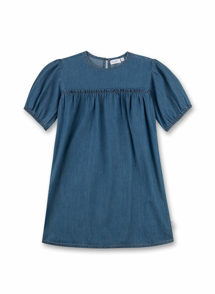 Madchen 3-14 Sanetta Kleider & Rocke | Madchen-Kleid Blau Denim