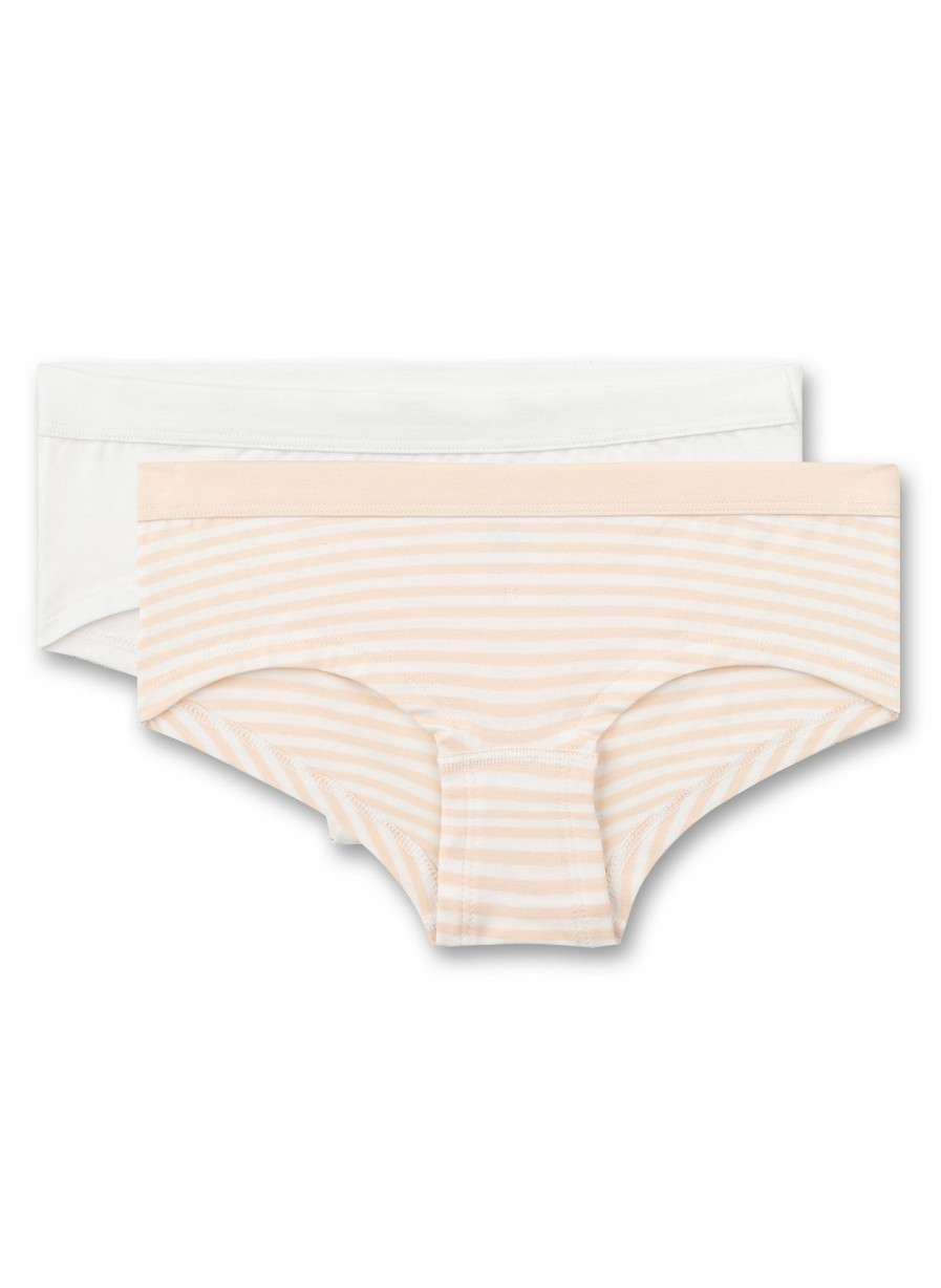 Madchen 3-14 Sanetta Panties & Hipster | Madchen-Cutbrief (Doppelpack) Rosa Und Off-White