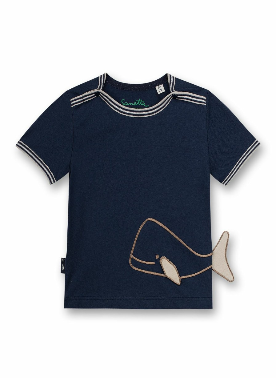 Jungs 0-3 Sanetta T-Shirts | Jungen T-Shirt Dunkelblau Little Whale