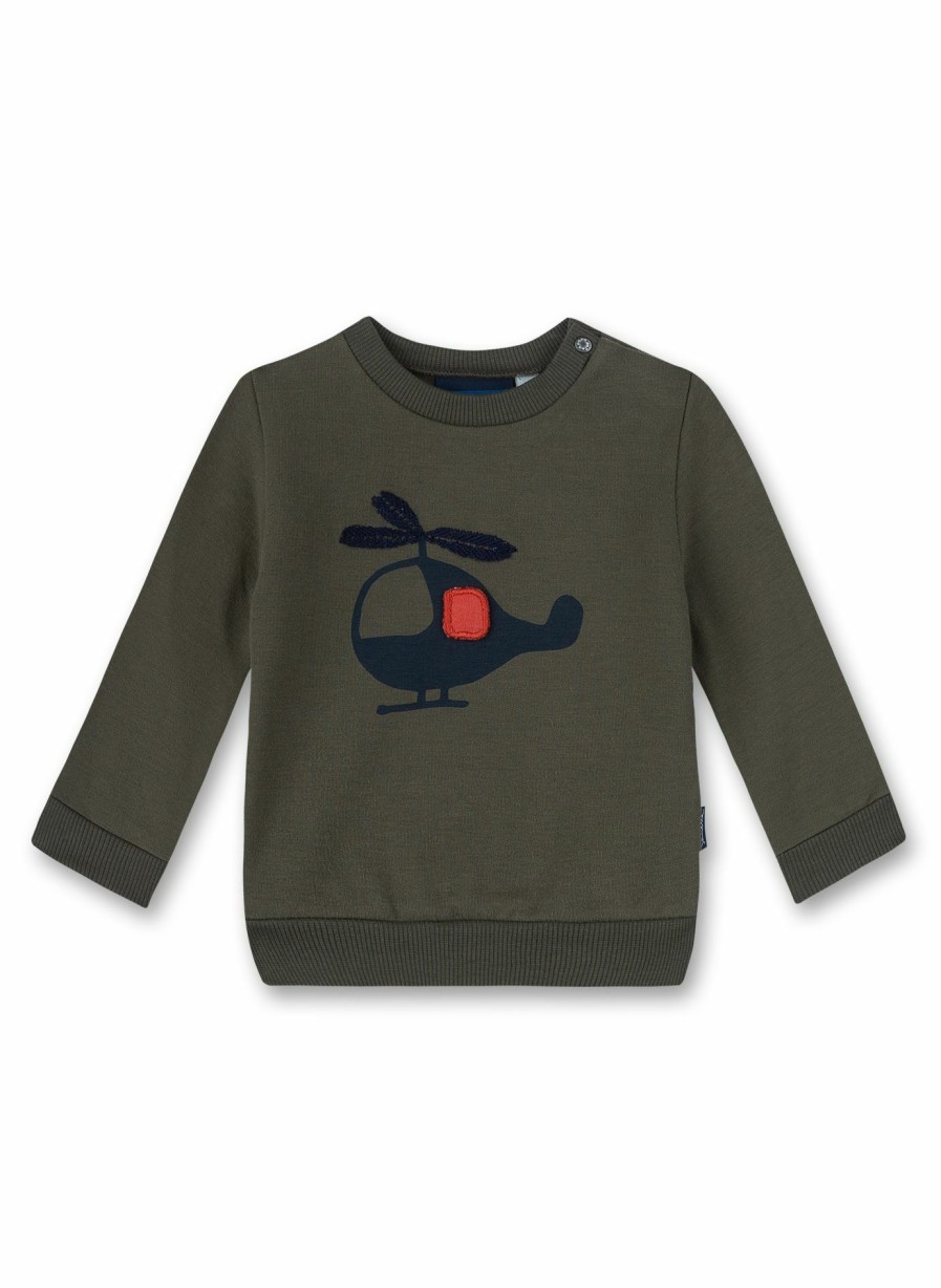 Jungs 0-3 Sanetta Sweatshirts | Jungen-Sweatshirt Grun Let’S Fly