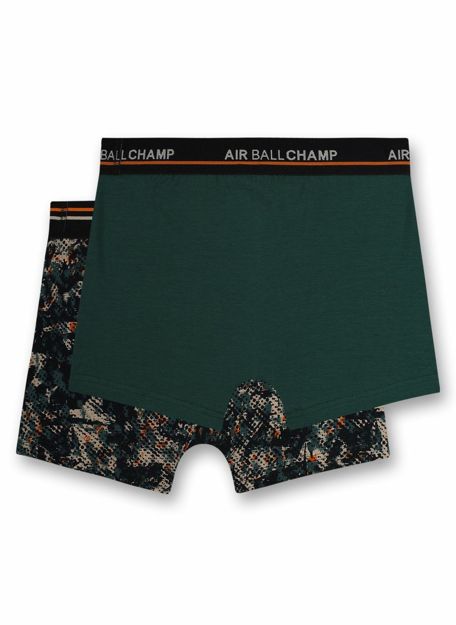 Jungs 3-14 Sanetta Shorts | Jungen-Hipshorts (Doppelpack) Camouflage-Print Und Dunkelgrun