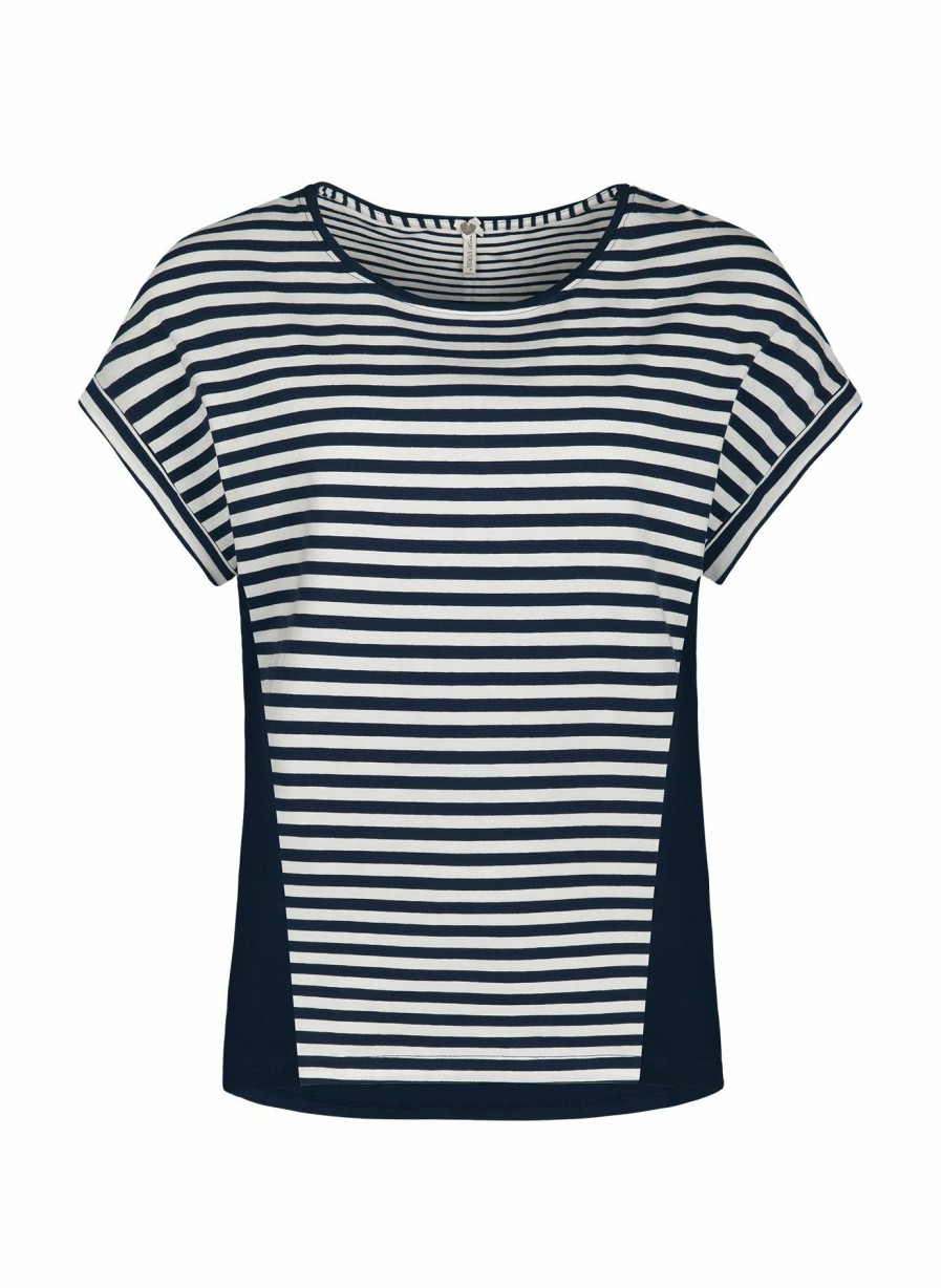 Damen Sanetta Tops | Damen T-Shirt Dunkelblau Ringel