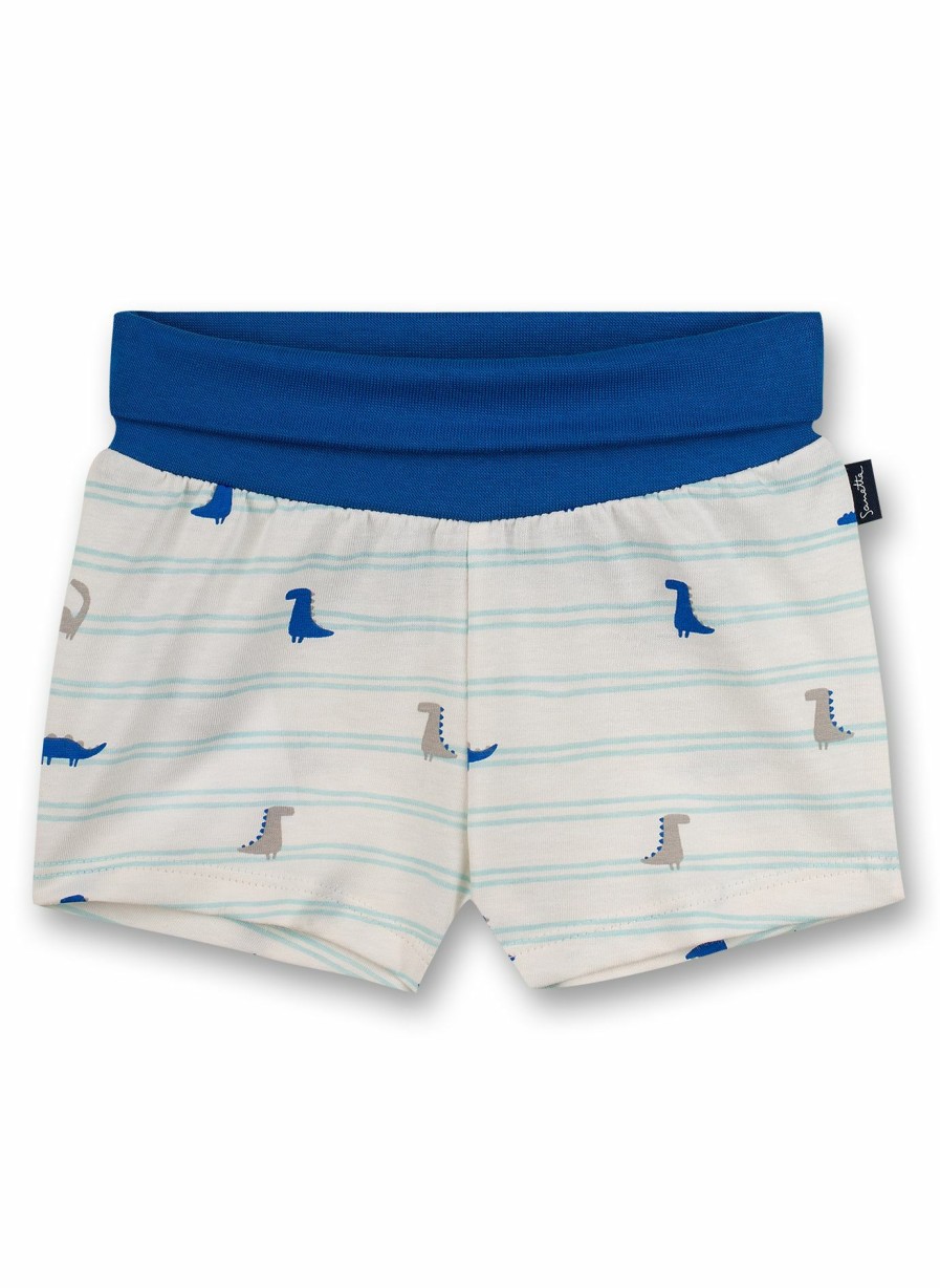 Jungs 0-3 Sanetta Hosen | Jungen-Shorts Off-White Dino