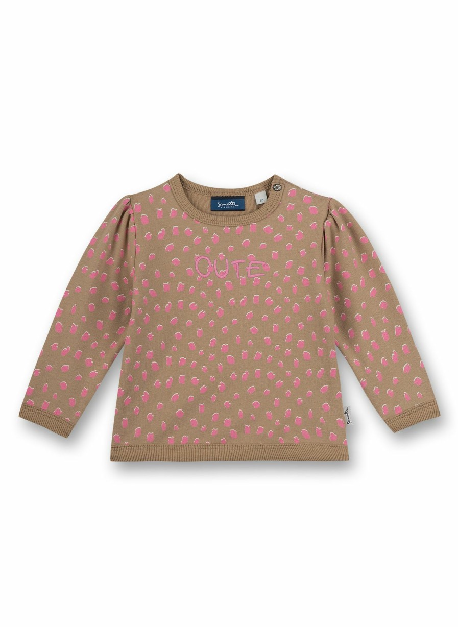 Madchen 0-3 Sanetta Sweatshirts | Madchen-Sweatshirt Beige Lovely Leo