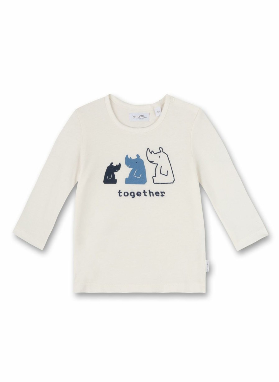 Jungs 0-3 Sanetta Shirts Langarm | Jungen-Shirt Langarm Off-White