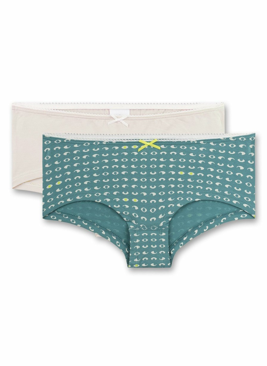 Madchen 3-14 Sanetta Panties & Hipster | Madchen-Cutbrief (Doppelpack) Blau Und Beige Eyes See You