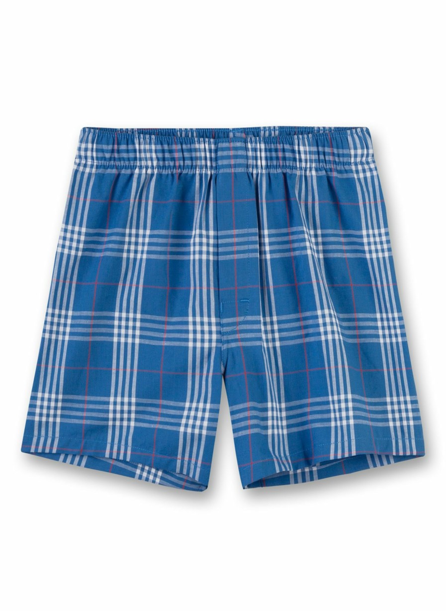 Jungs 3-14 Sanetta Shorts | Jungen-Boxershorts Blau Kariert